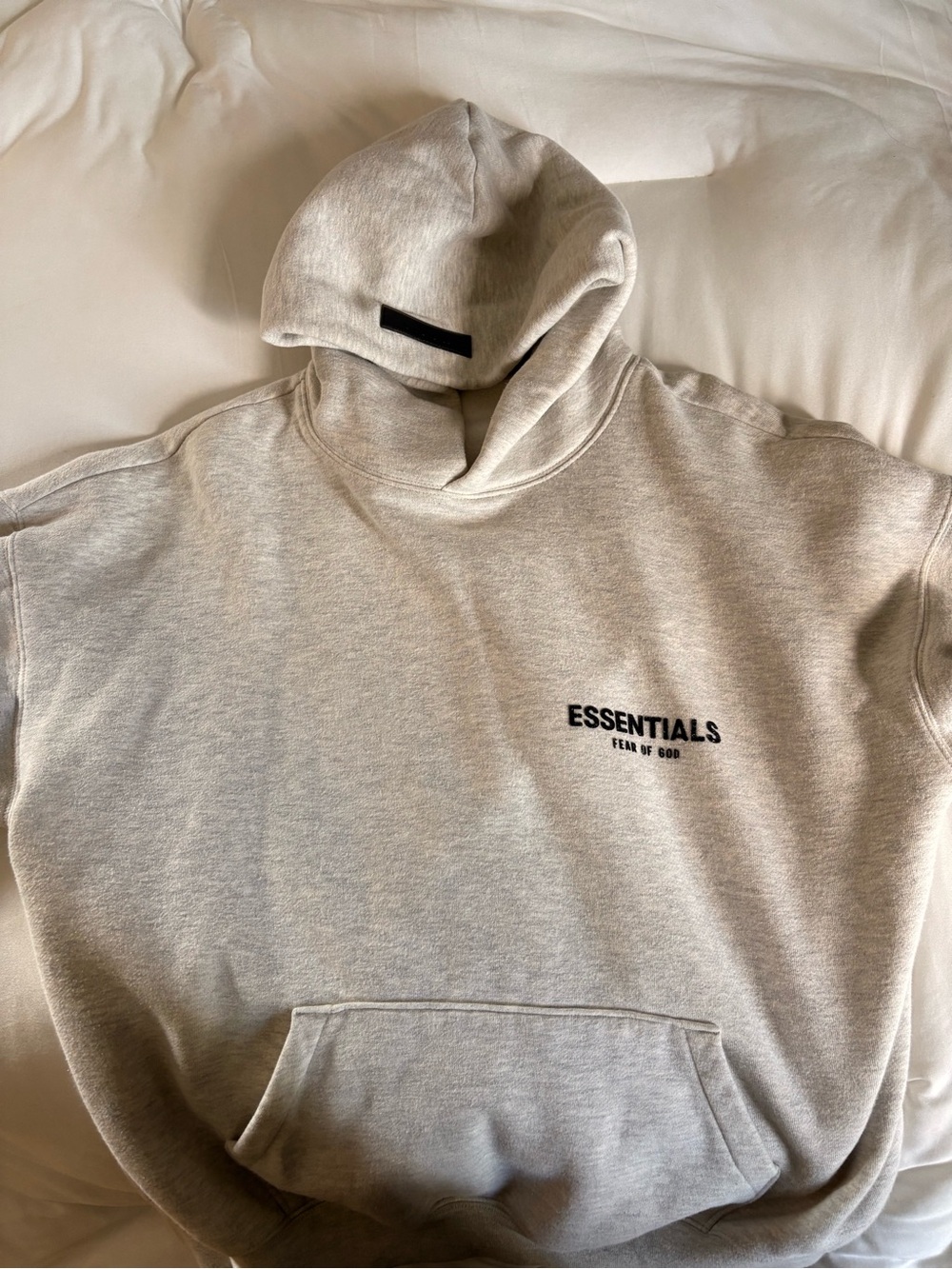 Fear of God ESSENTIALS Heather Light Gray Pullover Hoodie